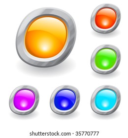 glossy buttons in various colors
