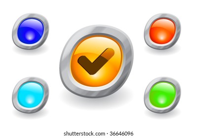 glossy buttons in various colors