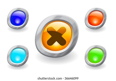 glossy buttons in various colors