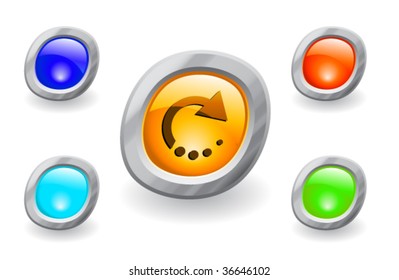 glossy buttons in various colors