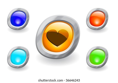 glossy buttons in various colors