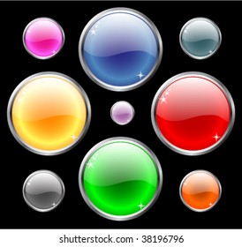 glossy buttons - vector