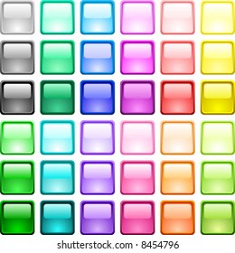 A lot of glossy buttons. Vector illustration.