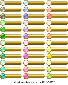 A lot of glossy buttons. Vector illustration.