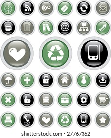 glossy buttons for web sites and applications - vector set