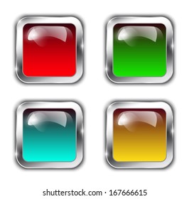 Glossy buttons for web. Vector illustration