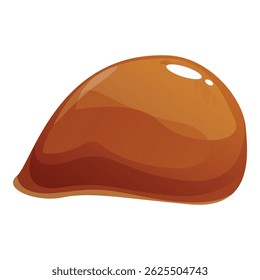 A gota de molho de caramelo brilhante está escorrendo, deliciosa cobertura doce