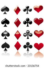 glossy card symbols