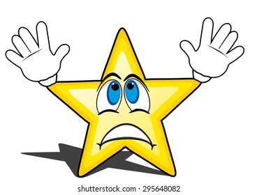 glossy cartoon star with smiley face, emoticon
