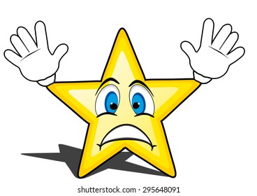 glossy cartoon star with smiley face, emoticon