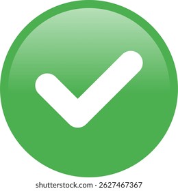 glossy check mark icon vector. yes, true