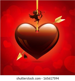Glossy chocolate heart