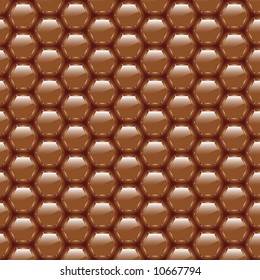 Glossy chocolate hexagon bubbles