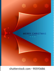 Glossy christmas card with curled corners