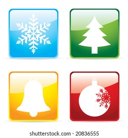 Glossy christmas icons