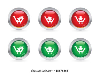 Glossy christmas shopping buttons