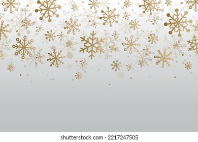 Glossy Christmas snowflakes. Winter background with copyspace. Vector illustration