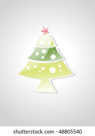 glossy christmas tree isolated on grey background