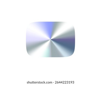 Glossy Chrome Gradient Rectangle Shape Sale Tag, Premium Label, Discount Badge or Original Product Sticker. Modern Iridescent Holographic Emblem for Branding and Packaging Design. Vector Illustration