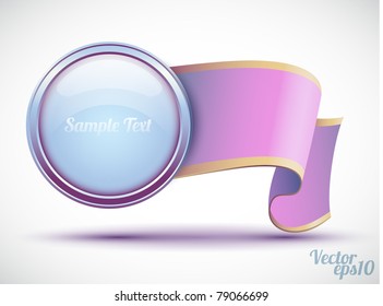 Glossy circle with banner (bookmarks icon)