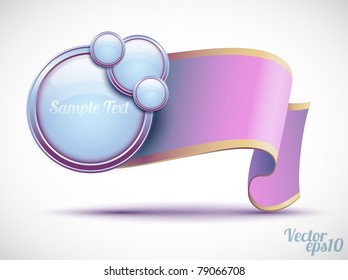 Glossy circle with banner (bookmarks icon)