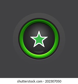 glossy circle dark star button