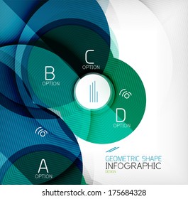 Glossy circle geometric shape info graphic background. For business presentation | technology | web design