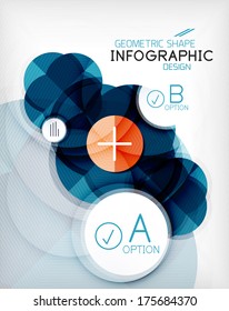 Fondo gráfico de la información de forma geométrica de círculo brillante. Para presentación de negocios | tecnología | diseño web