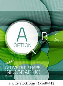 Glossy circle geometric shape info graphic background. For business presentation | technology | web design