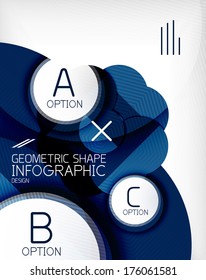 Glossy circle geometric shape info graphic background. 