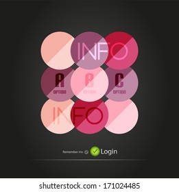 Glossy circle infographic banner design  for business background | numbered banners | business lines | graphic website layout vector