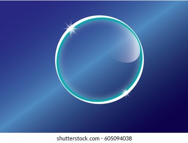 glossy circle with sparkle light ,blue color theme