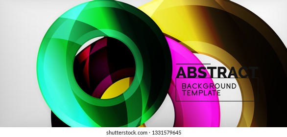 Glossy circles geometric background, vector illustration