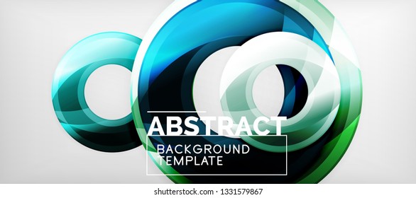 Fondo geométrico de círculos brillante, ilustración vectorial