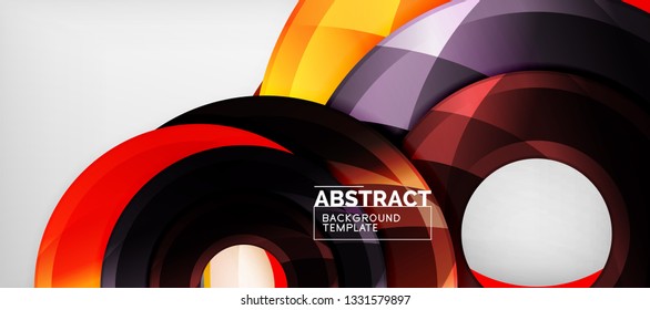 Fondo geométrico de círculos brillante, ilustración vectorial