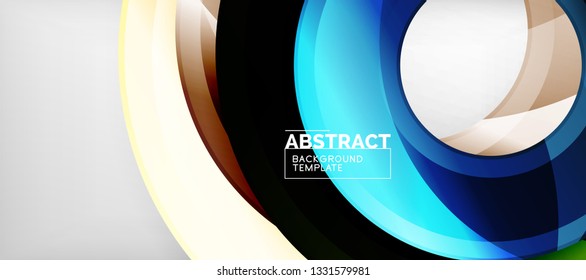 Glossy circles geometric background, vector illustration