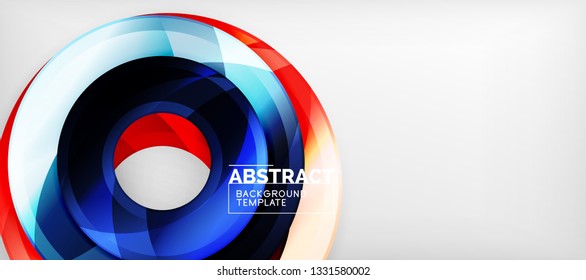 Glossy circles geometric background, vector illustration
