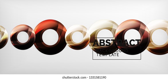Fondo geométrico de círculos brillante, ilustración vectorial