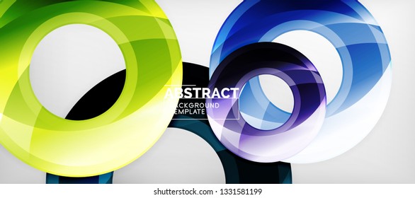 Fundo geométrico de círculos brilhantes, ilustração vetorial