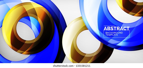 Glossy circles geometric background, vector illustration