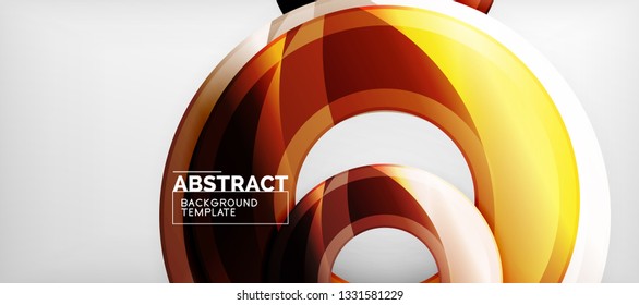 Glossy circles geometric background, vector illustration