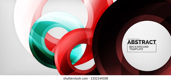 Glossy circles geometric background, vector illustration