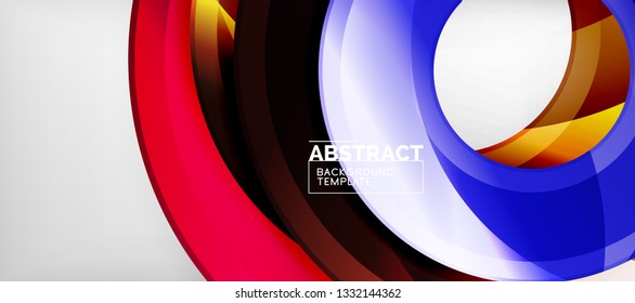 Glossy circles geometric background, vector illustration