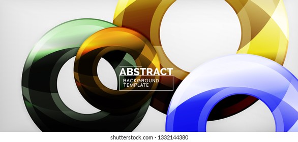 Fondo geométrico de círculos brillante, ilustración vectorial