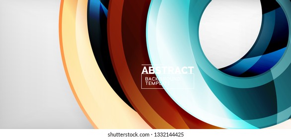 Glossy circles geometric background, vector illustration