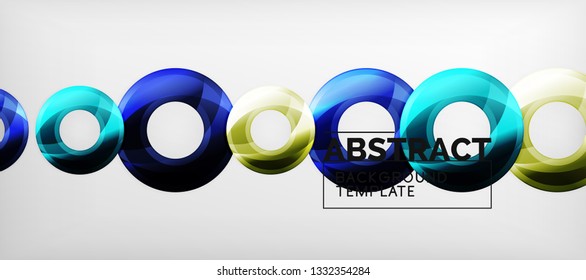 Glossy-Kreise, geometrischer Hintergrund, Vektorgrafik