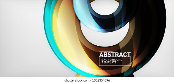 Glossy circles geometric background, vector illustration