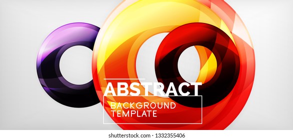 Fondo geométrico de círculos brillante, ilustración vectorial