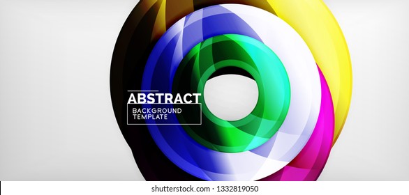Glossy circles geometric background, vector illustration
