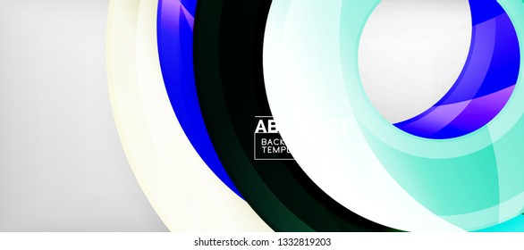 Glossy circles geometric background, vector illustration